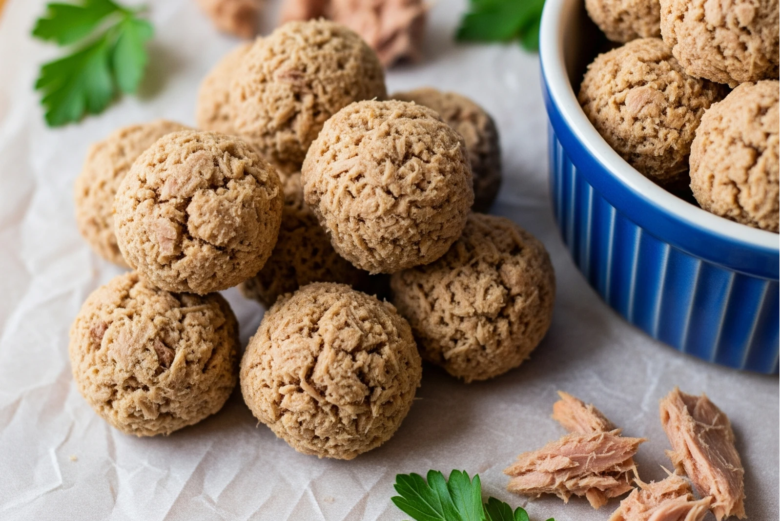 Snacks de atún y huevo (gatos)