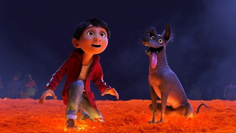 Personaje de Dante (Xoloitzcuintle) en la película de Coco.